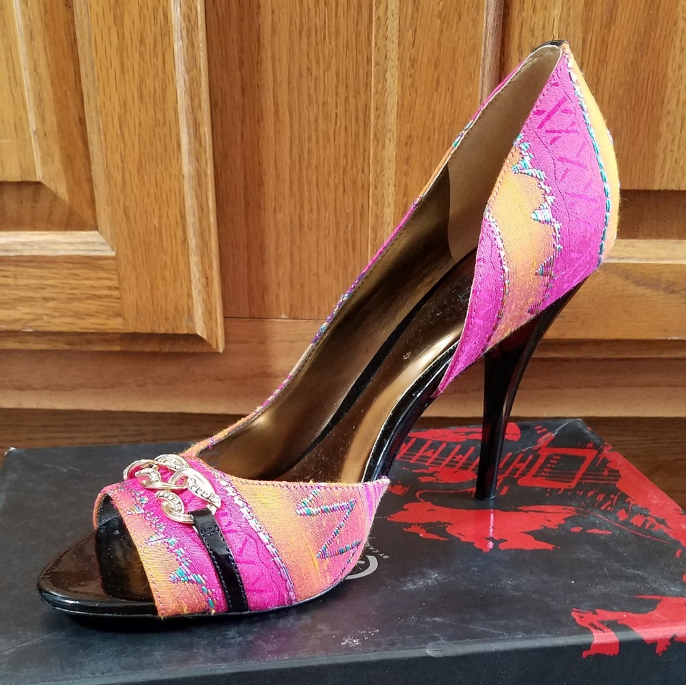Pink and orange heels